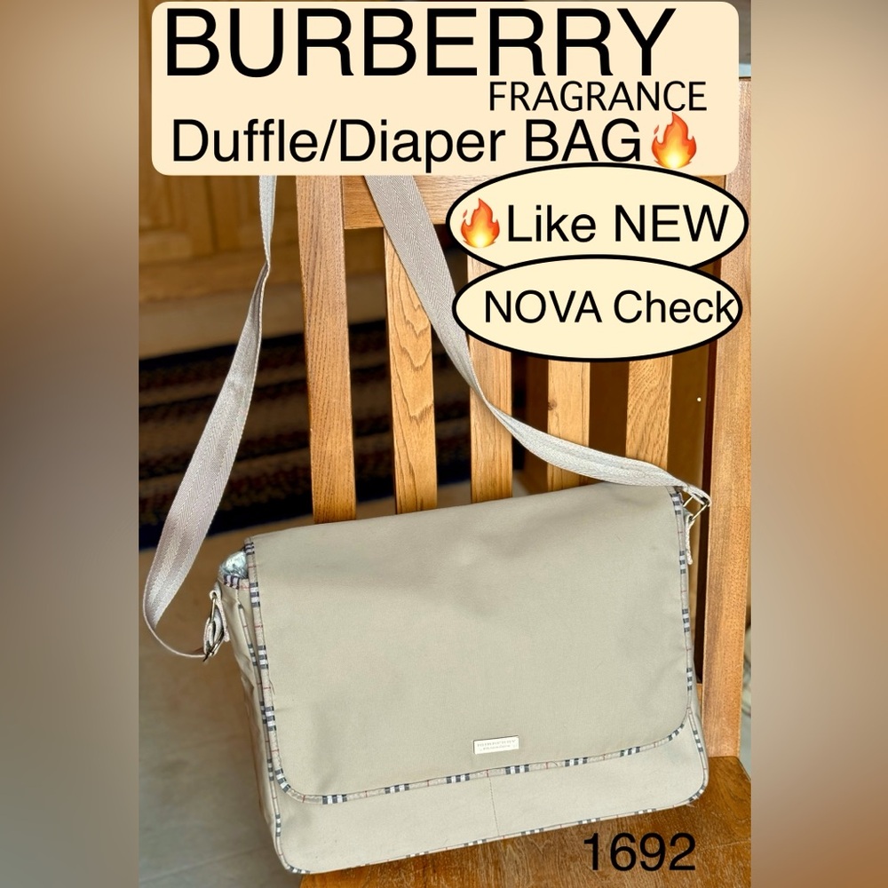 BURBERRY Khaki/NOVA CHECK Fragrance Duffle Bag w/Adjustable Strap🔥Like NEW🔥